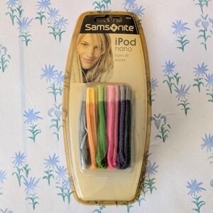 Samsonite IPOD Nano Form Fit Socks Pack of 6 NEW Multicolor Y2K Retro Tech Apple